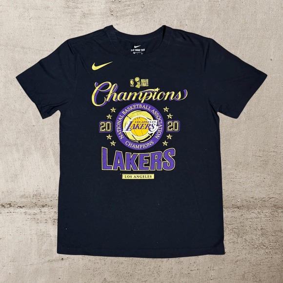 Nike Other - Los‎ Angeles Lakers Nike T-Shirt Men's Small Black NBA Finals 2020 Champions